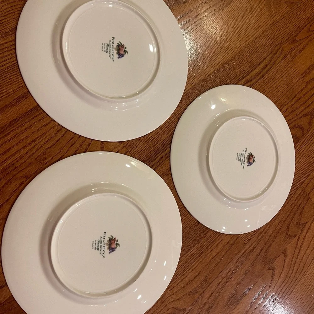 3 New Fitz and Floyd classic choices Tuscany 9” salad plates